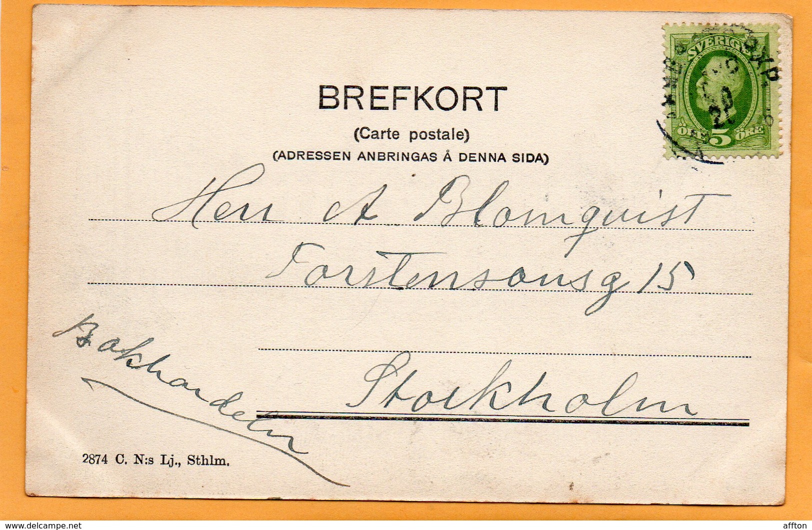 Stockholm Tram Sweden 1904 Postcard - Sweden