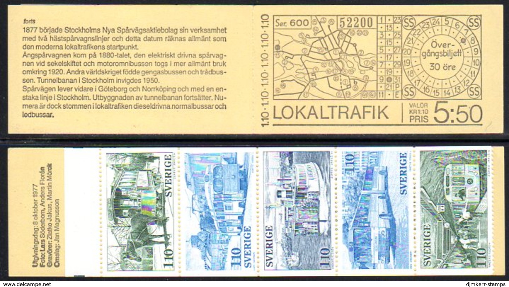 SWEDEN 1977 Public Transport Booklet MNH / **. Michel MH63 - 1951-80