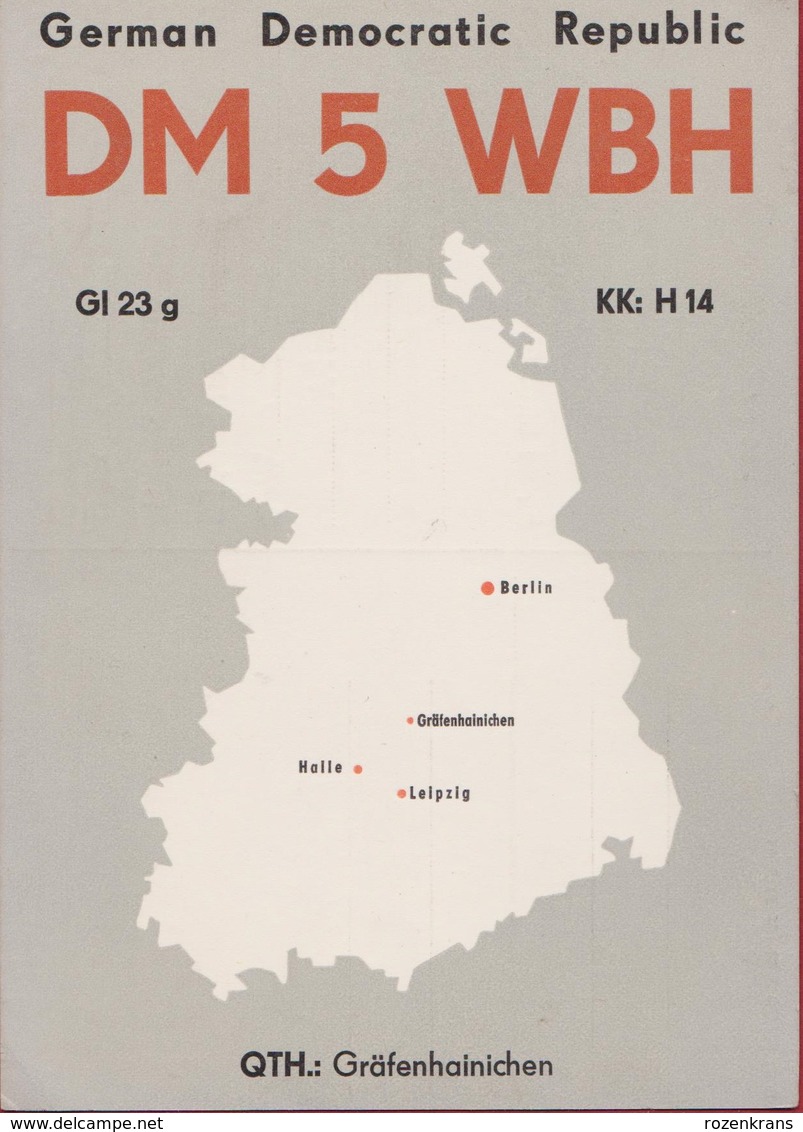 QSL Card Amateur Radio Station Funkkarte Deutschland German Germany GDR Berlin Grafenhainichen - Radio Amateur