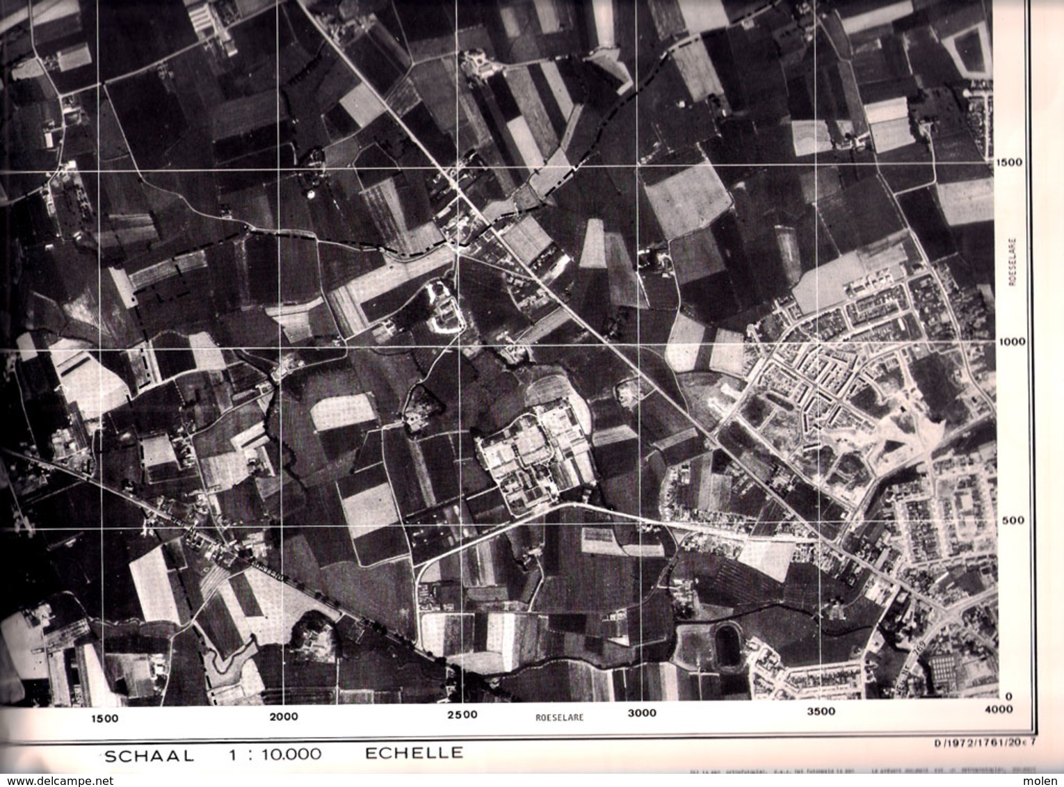 GROTE LUCHT-FOTO HOOGLEDE Ook ROESELARE 63x48cm KAART ORTO PLAN 1/10.000 In 1971 TOPOGRAPHIE PHOTO AERIENNE CARTE  R201 - Hooglede