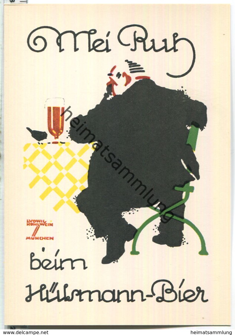 Hülsmann-Bier - Signiert Ludwig Hohlwein München - Mei Ruh - AK-Grossformat Um 1950 - Hohlwein, Ludwig