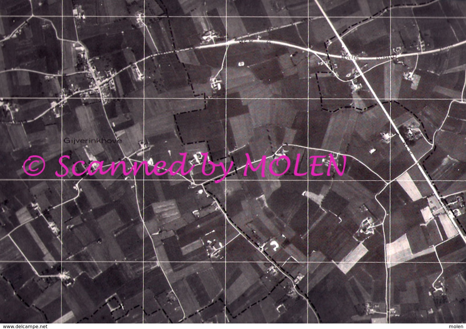 GROTE LUCHT-FOTO ALVERINGEM HOOGSTADE GIJVERINKHOVE 63x48cm KAART ORTO PLAN 1/10.000 In 1971 TOPOGRAPHIE AERIENNE R299 - Alveringem