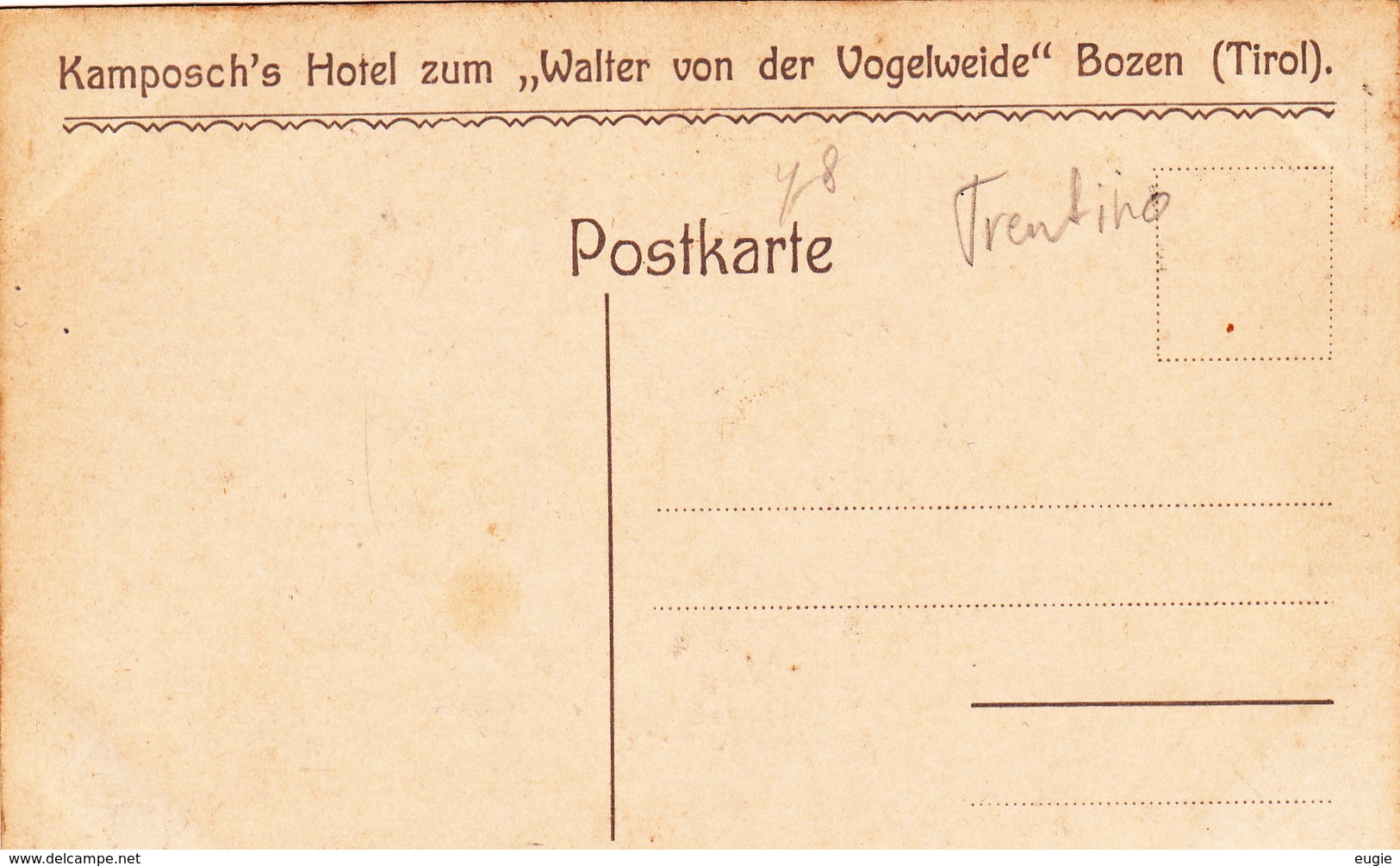 1036/ Bozen, Obstmarkt, Kamposch's Hotel Zum Walter Von Der Vogelweide - Bolzano (Bozen)