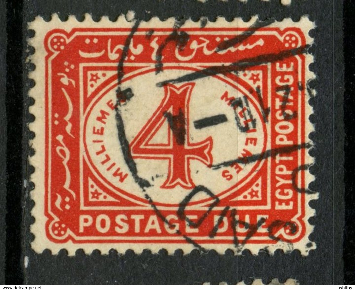 1921 Egypt 4m Postage Due Issue #J21 - 1915-1921 British Protectorate