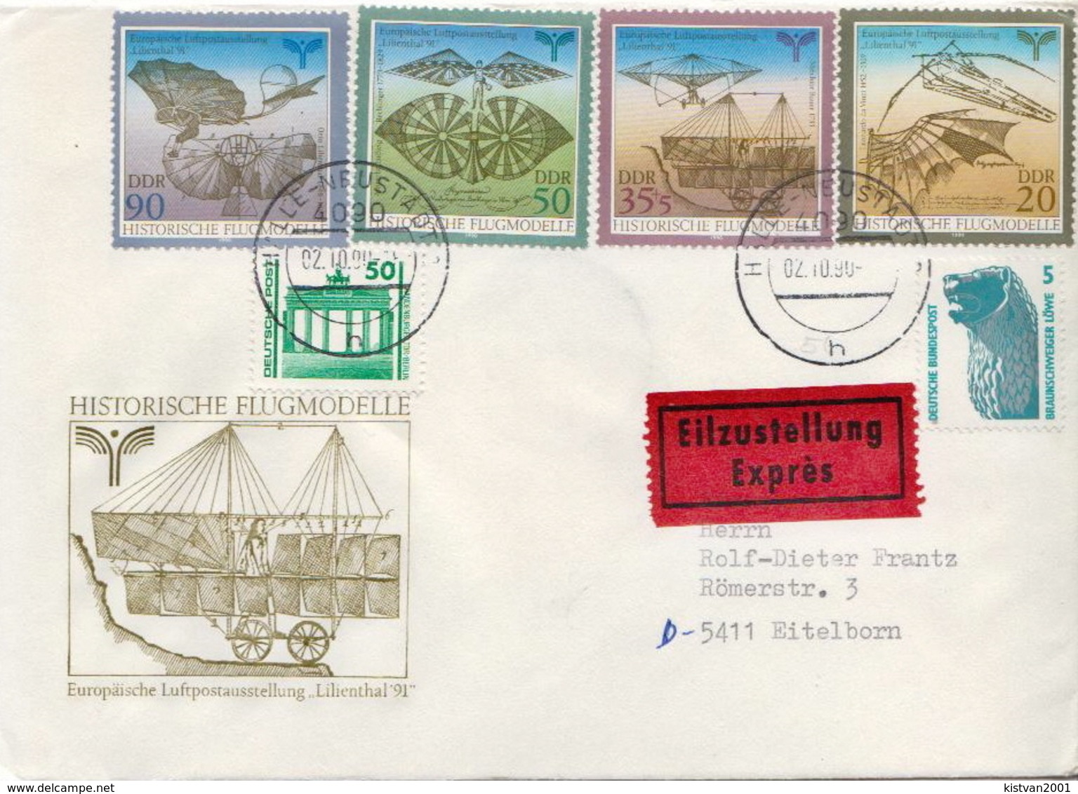 Postal History: Germany + Deutsche Post + DDR Express Cover - Covers & Documents