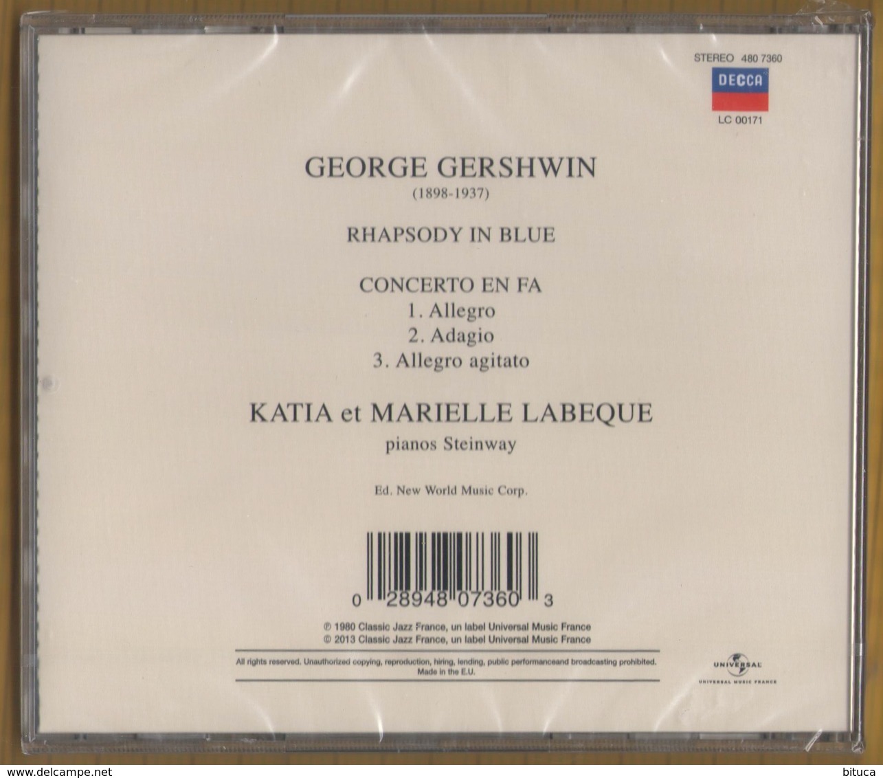 CD KATIA ET MARIELLE LABEQUE RHAPSODY IN BLUE GERSHWIN NEUF SOUS BLISTER & RARE - Classical