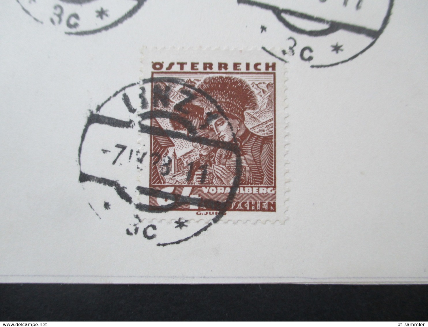 Österreich 1934 Volkstrachten 5 Werte Sonderkarte SST Der Führer Spricht Linz 7. April 1938 Besetzte Ostmark Propaganda - Covers & Documents