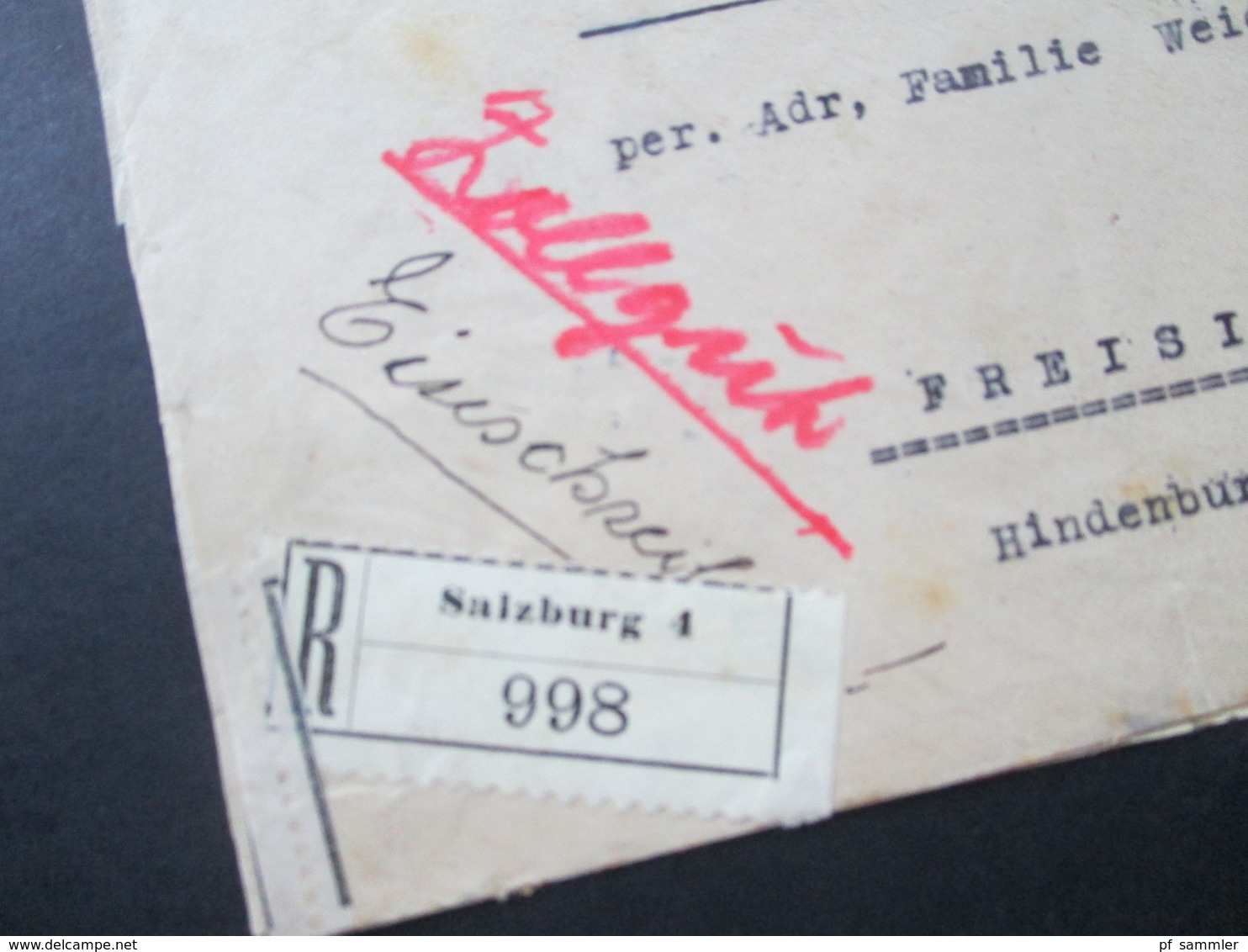 Österreich 1937 Muttertag MiF Mit Volkstrachten Einschreiben Salzburg 1 Handschriftl. Zollgut Und Zollamtlich Geöffnet - Covers & Documents