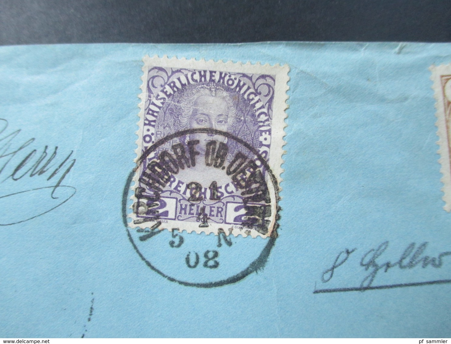 Österreich 1908 Nr. 140 MiF Mit Nr. 121 Als Waagerechtes Paar Stempel Kirchdorf Ob. Oesterr. Korkenfabrik - Briefe U. Dokumente