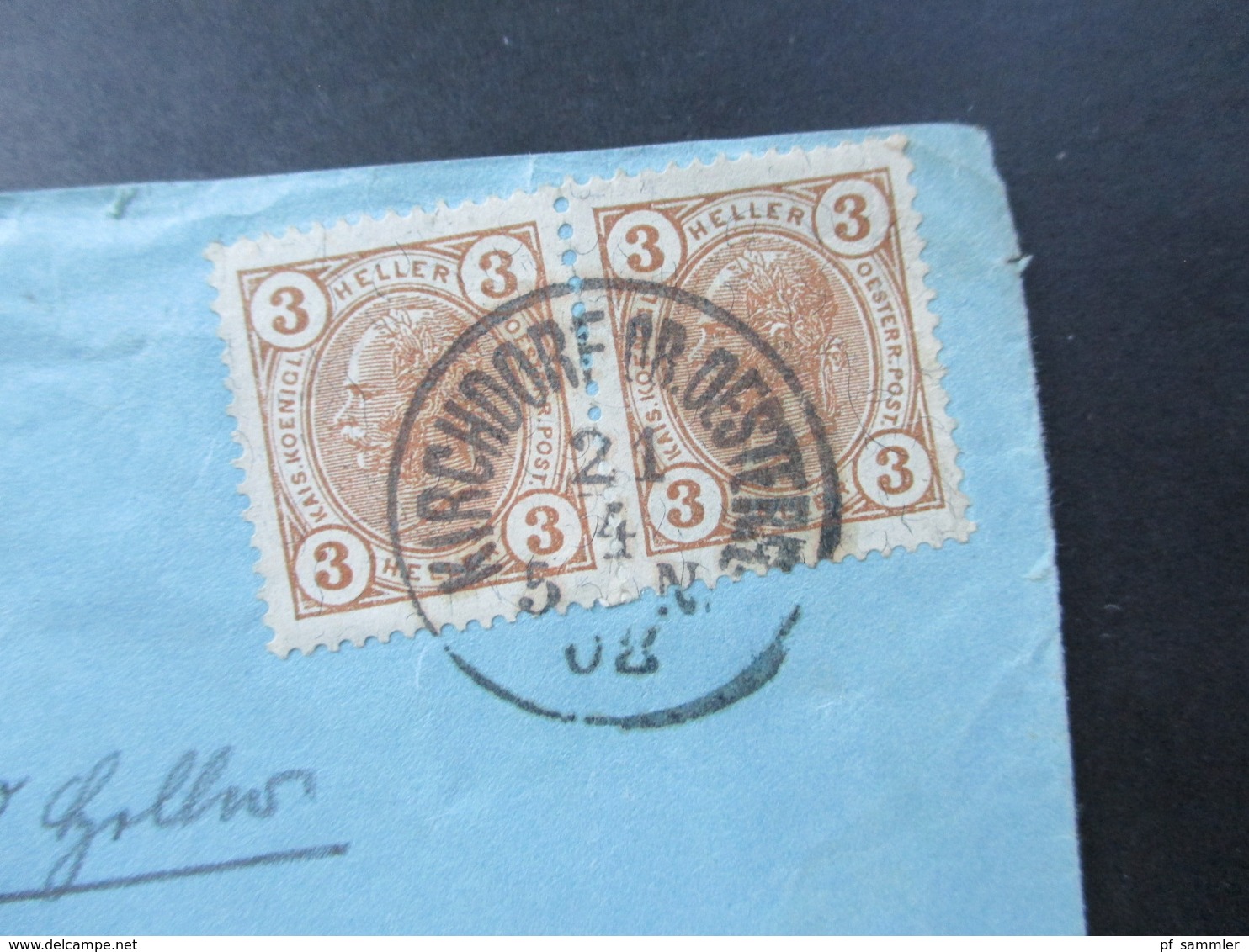 Österreich 1908 Nr. 140 MiF Mit Nr. 121 Als Waagerechtes Paar Stempel Kirchdorf Ob. Oesterr. Korkenfabrik - Briefe U. Dokumente