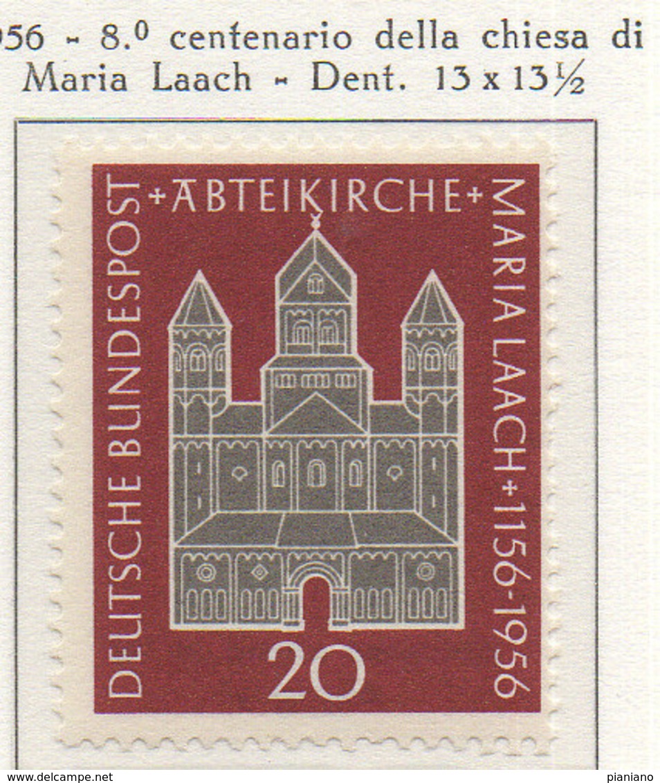 PIA - GERMANIA - 1956  : 800° Anniversario Della Chiesa Di Maria Laach -   (Yv 114) - Nuovi