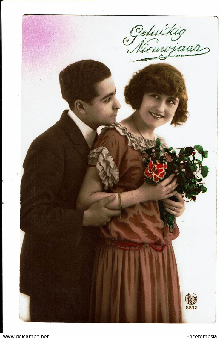 CPA - Carte Postale -Pays Bas- Gelukkig Nieuwjaar Avec Un Couple -1924 VM3890 - Nieuwjaar