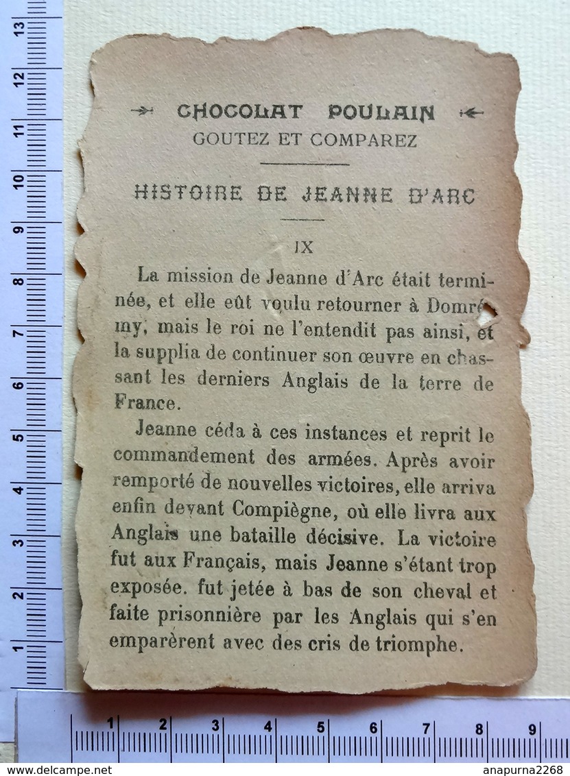 CHROMO..BORDS DÉCOUPÉS........CHOCOLAT .POULAIN........JEANNE D'ARC N°9 - Poulain