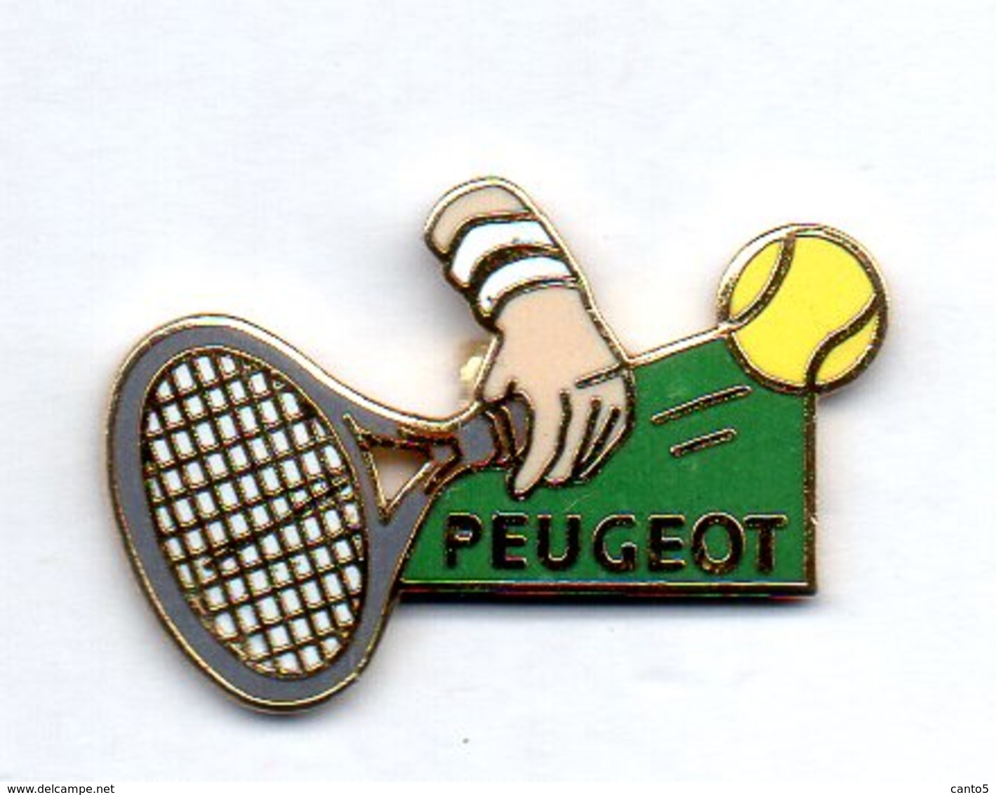 PIN'S TENNIS ROLAND GARROS PEUGEOT 1987 SIGNE DEMONS ET MERVEILLES RAQUETTE - Tennis