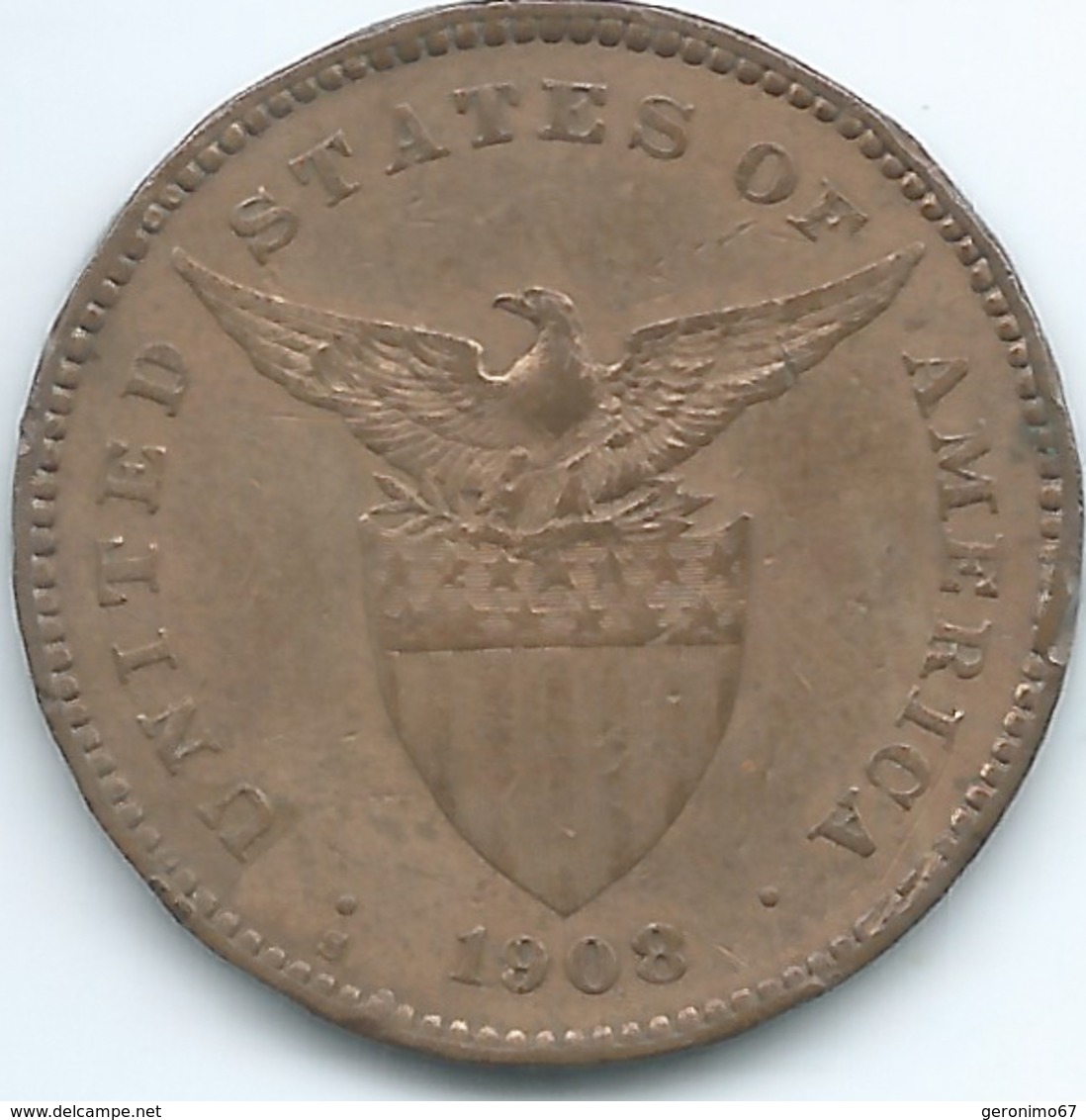 Philippines - US Administration - 1908 S - 1 Centavo - KM163 - Filippijnen