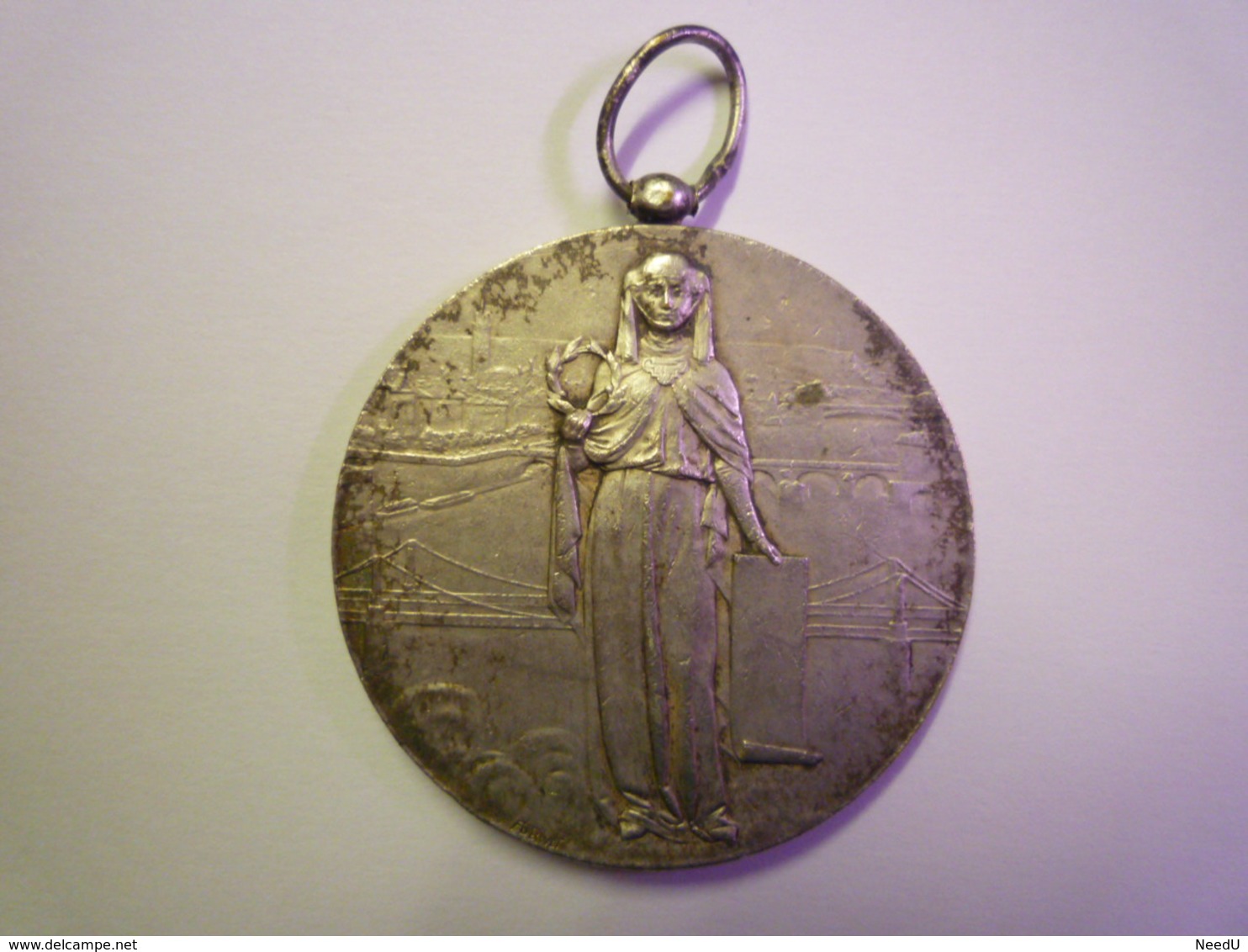 GP 2019 - 1627  Jolie Médaille  " Concours International De Musique "  En Bronze Argenté  Toulouse 1924   XXX - Autres & Non Classés