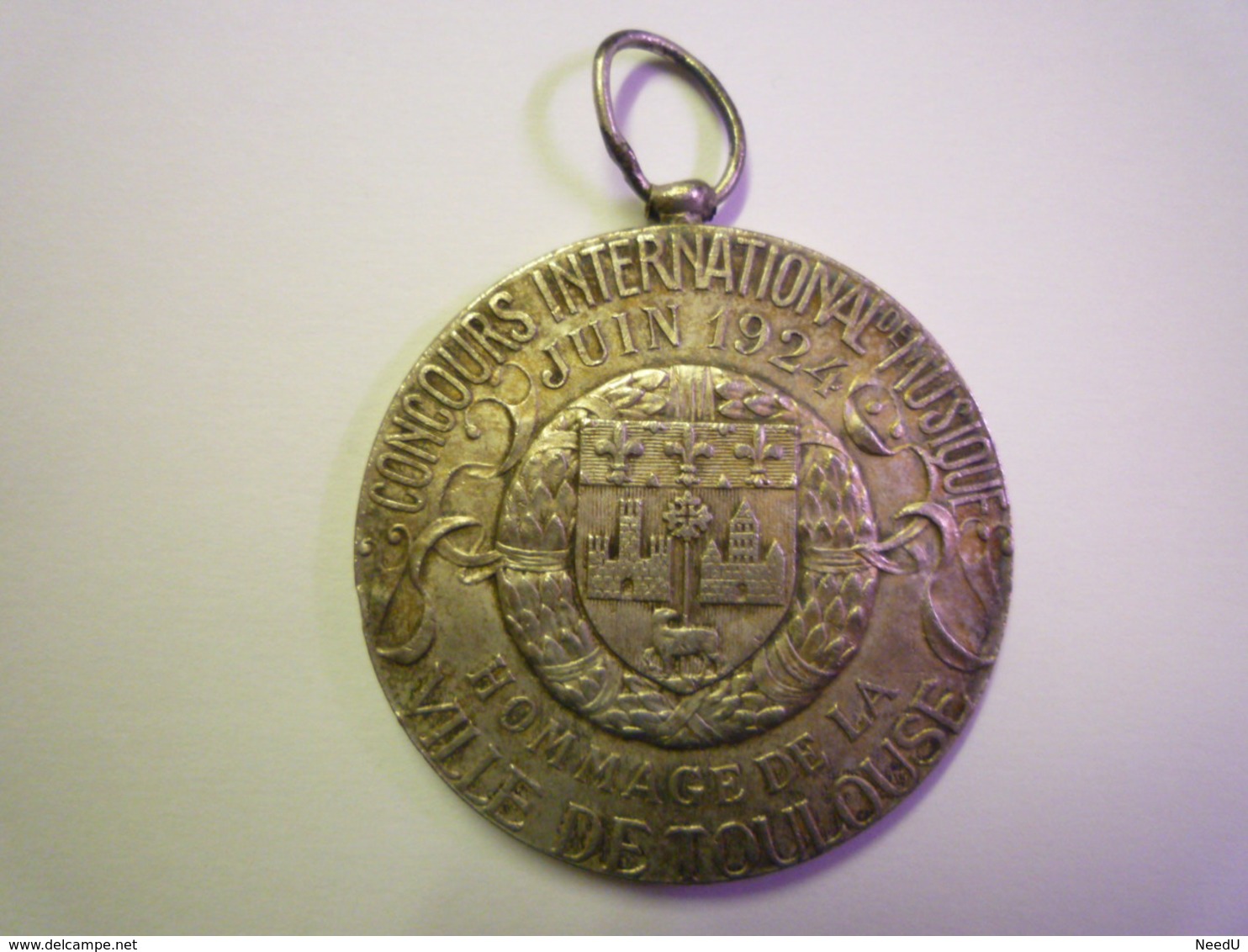 GP 2019 - 1627  Jolie Médaille  " Concours International De Musique "  En Bronze Argenté  Toulouse 1924   XXX - Sonstige & Ohne Zuordnung