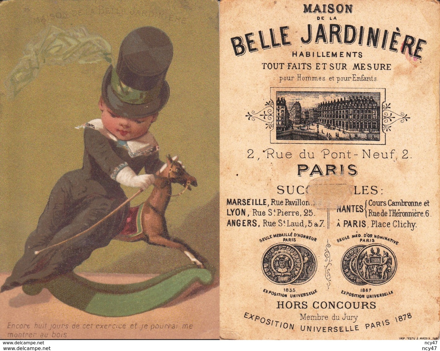 CHROMOS. Habillement.  BELLE JARDINIERE.(Paris).  Encore Huit Jours  ..T389 - Autres & Non Classés