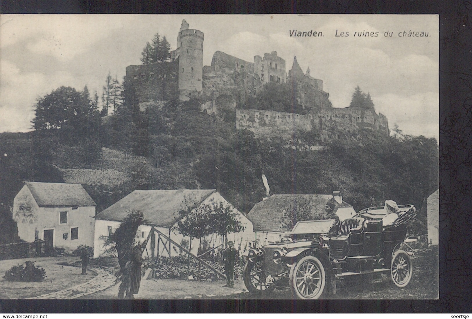 Luxembourg Luxemburg - Vianden - Les Ruines Du Chateau - Auto - 1908 - Autres & Non Classés