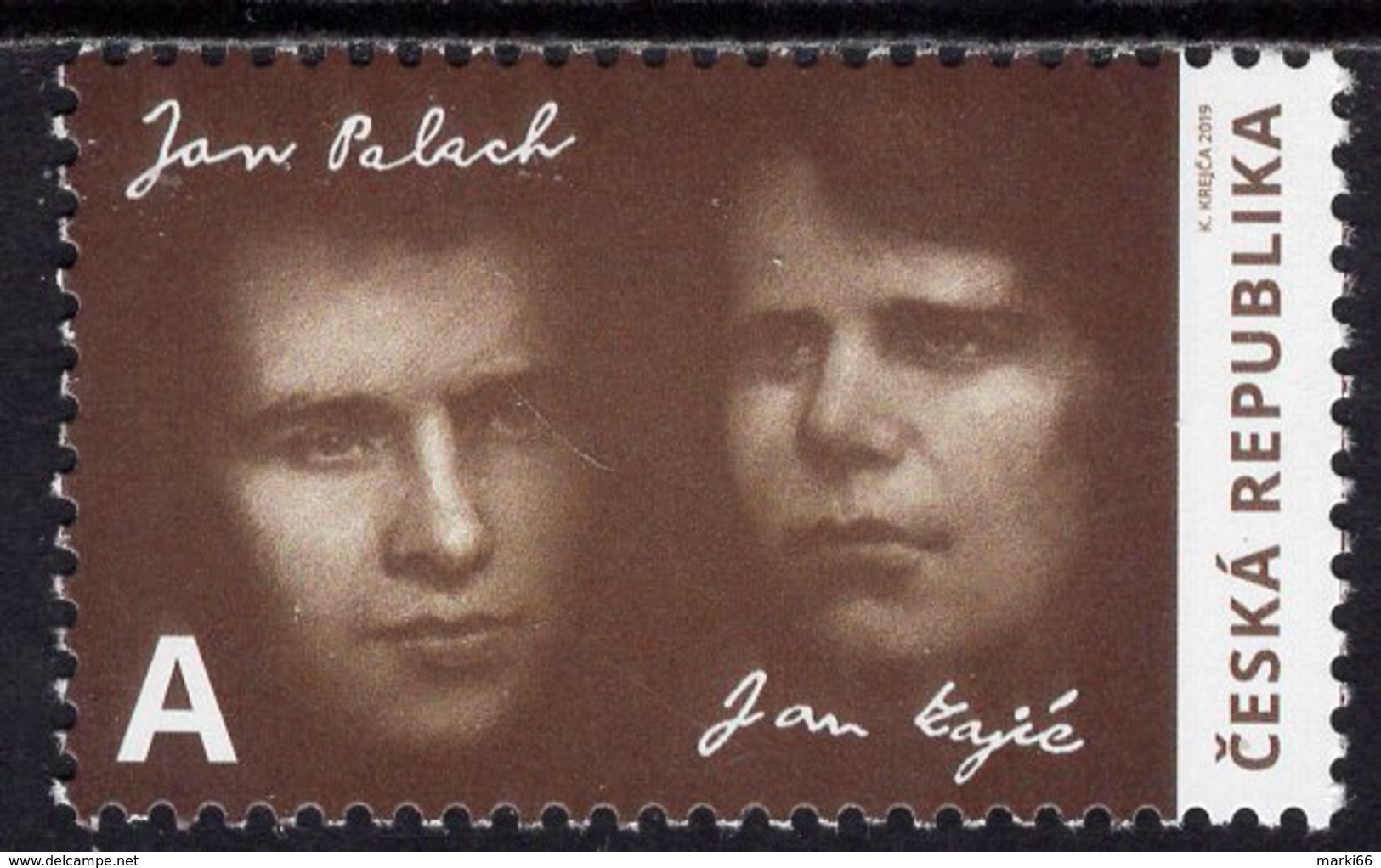 Czech Republic - 2019 - Jan Palach And Jan Zajic, Czech National Heroes - Mint Stamp - Ungebraucht