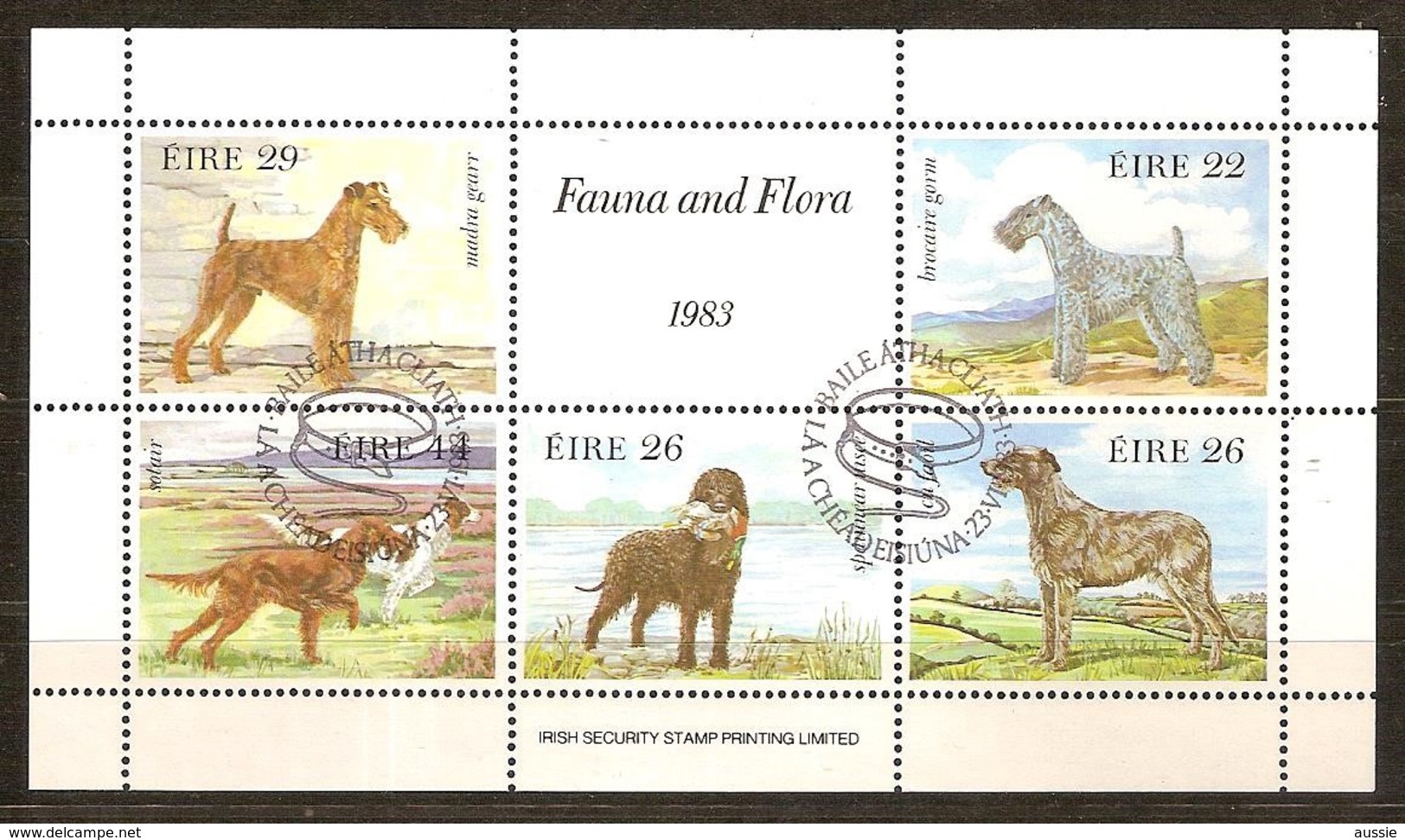 Ierland Irlande Ireland 1983 Yvertnr. Bloc 4 (o) Oblitéré Cote 11.00 Euro Faune Chiens Dogs Honden - Blocs-feuillets