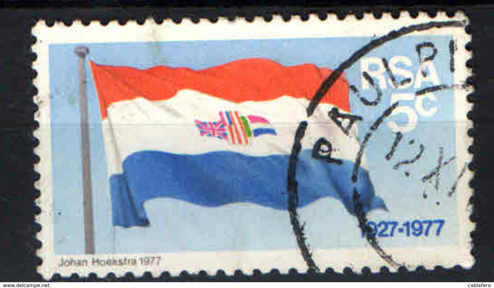 SUD AFRICA - 1977 - CINQUANTENARIO DELLA BANDIERA NAZIONALE - USATO - Gebraucht