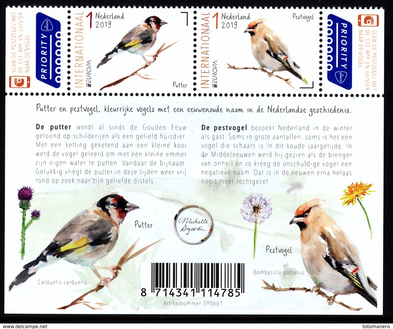 NETHERLANDS/Nederland EUROPA 2019 "National Birds" Set Of 2v** - 2019