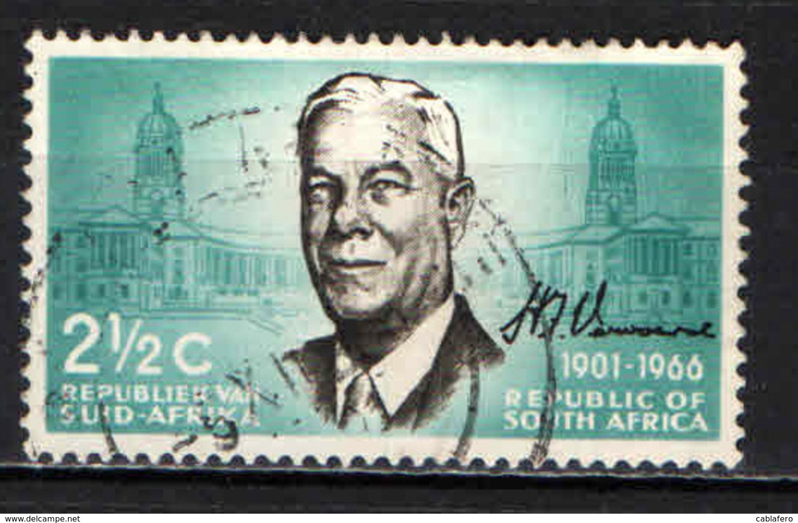 SUD AFRICA - 1966 - DR. VERWOERD (1901-1966), PRIMO MINISTRO - USATO - Gebraucht