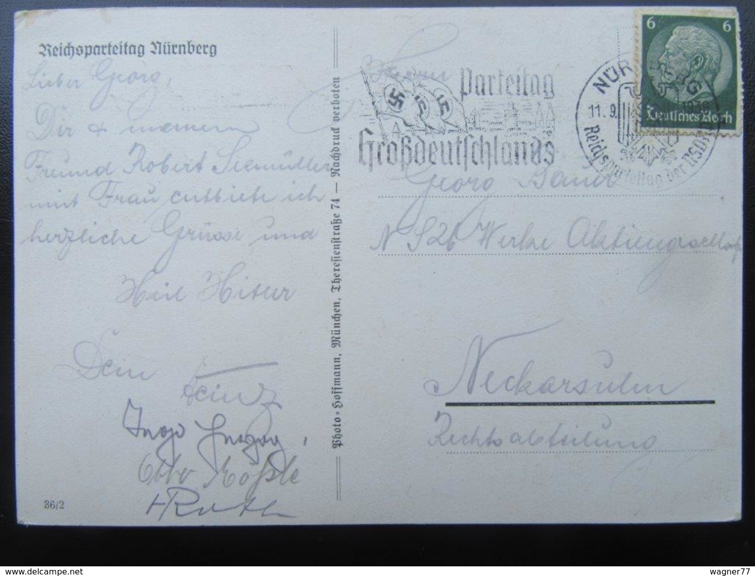 Postkarte Propaganda Reichsparteitage Nürnberg 1938 - Briefe U. Dokumente