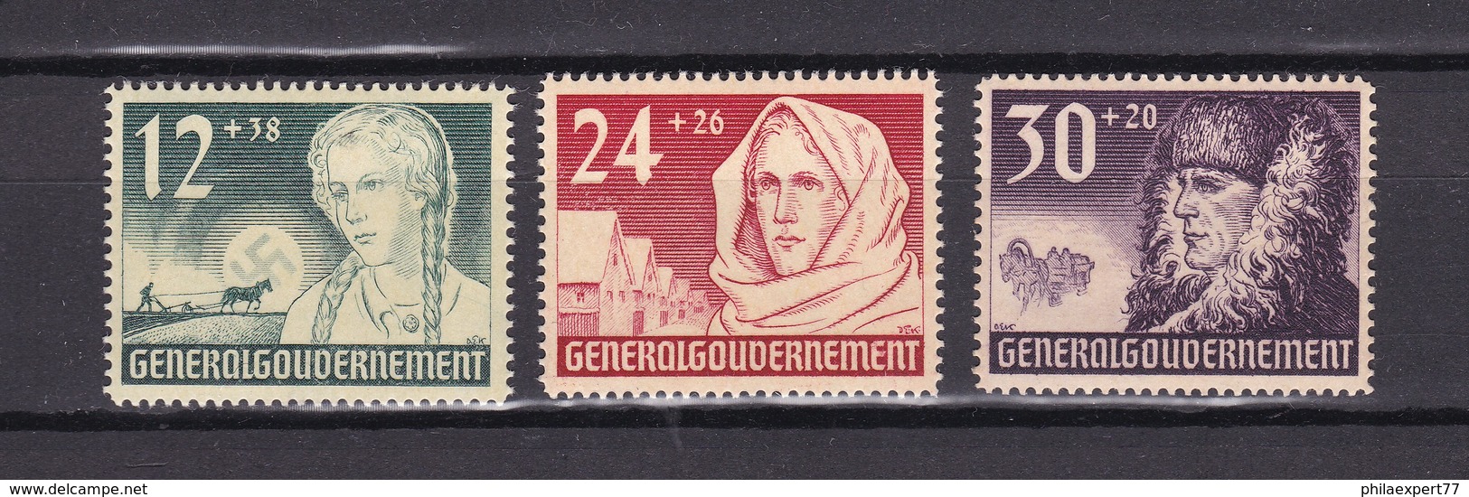 Generalgouvernement - 1940 - Michel Nr. 56/58 - Ungebr. - 11 Euro - Besetzungen 1938-45