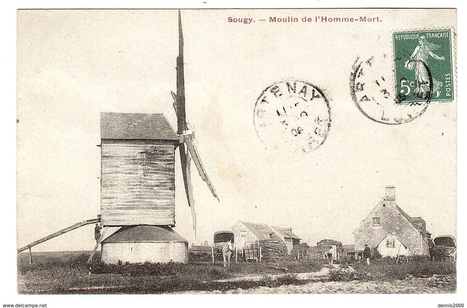 SOUGY (45) - Moulin De L' Homme-Mort - MOULIN À VENT - Ed. A. Breger Frères, Paris - Autres & Non Classés