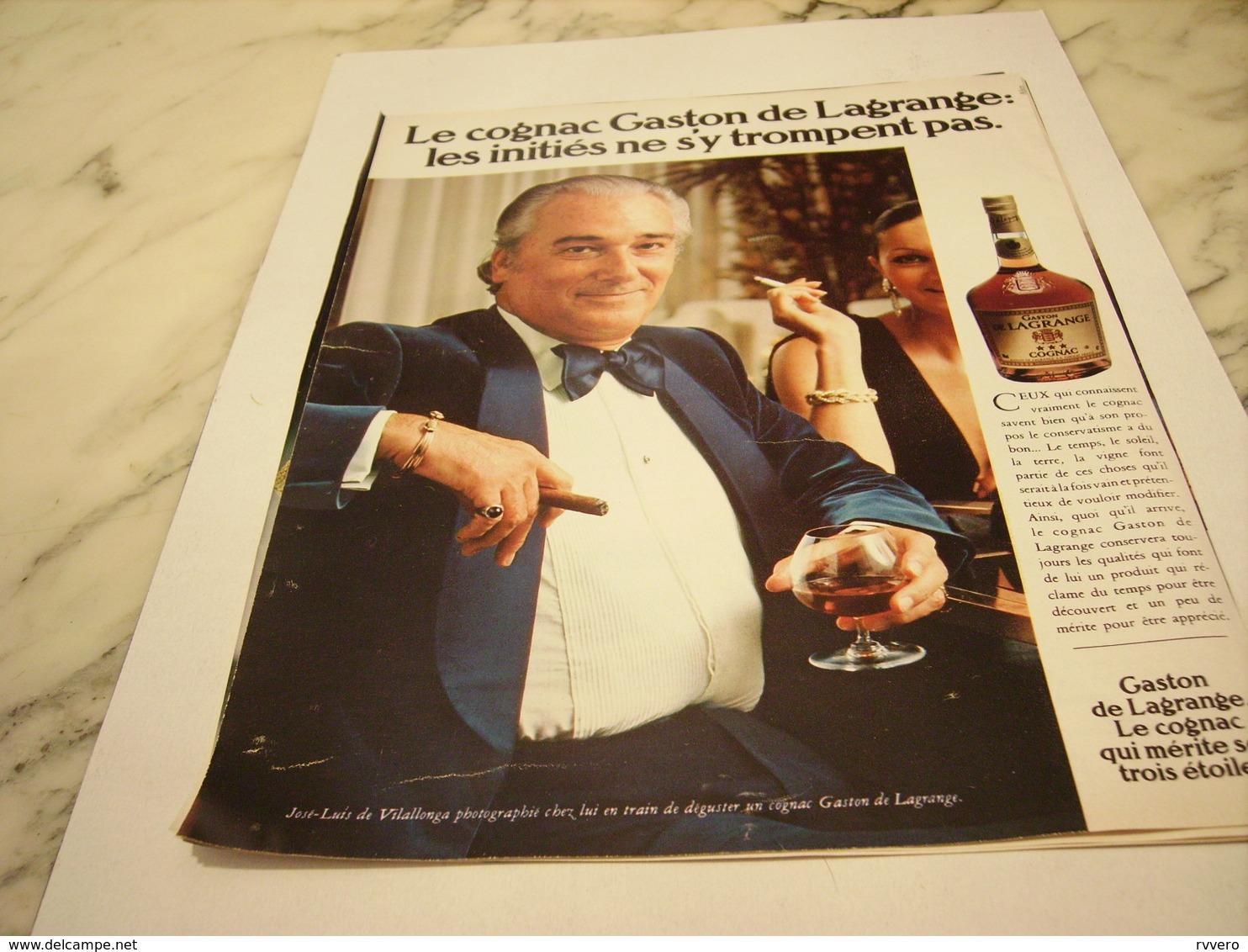 ANCIENNE PUBLICITE   COGNAC GASTON DE LAGRANGE  1976 - Alkohol