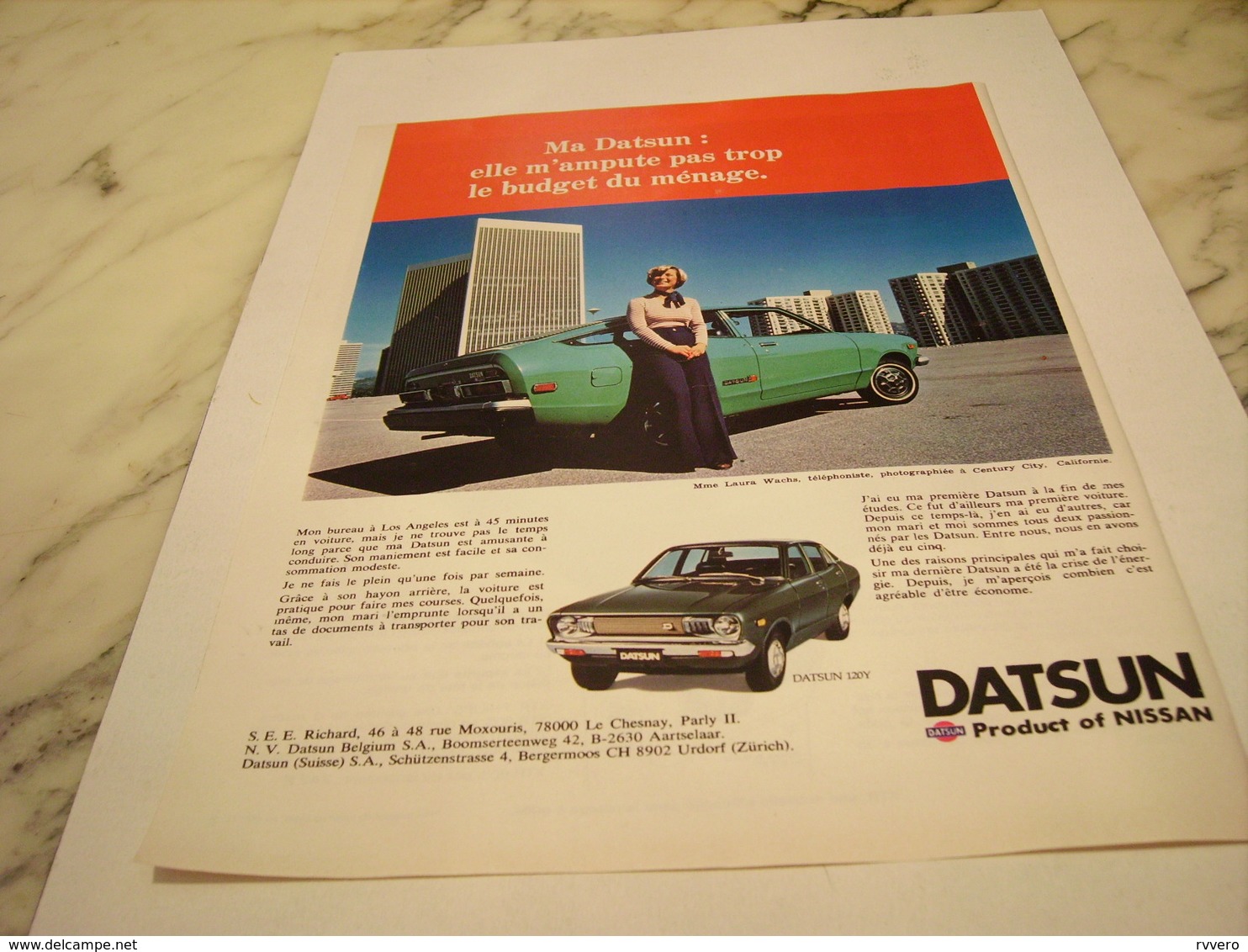 ANCIENNE   PUBLICITE COUP DE FOUDRE VOITURE DATSUN 1976 - Cars