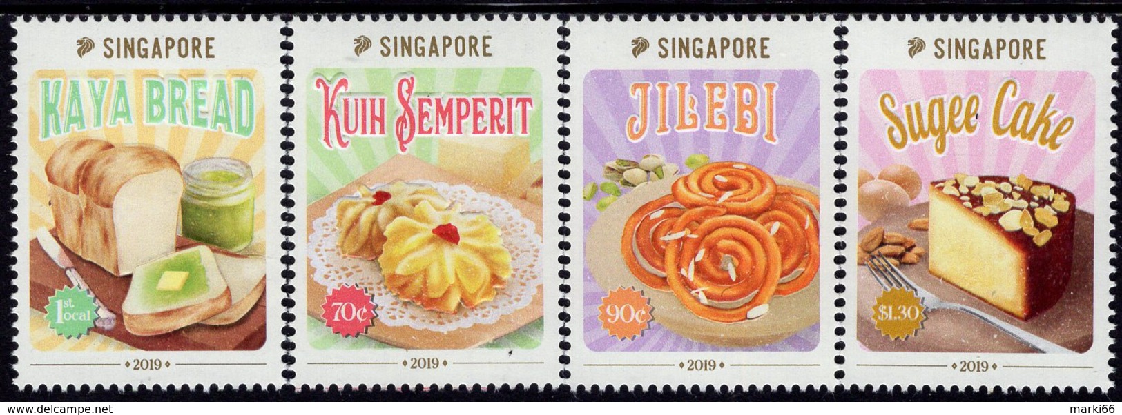 Singapore - 2019 - Traditional Confections - Mint Stamp Set With Embossing - Singapore (1959-...)