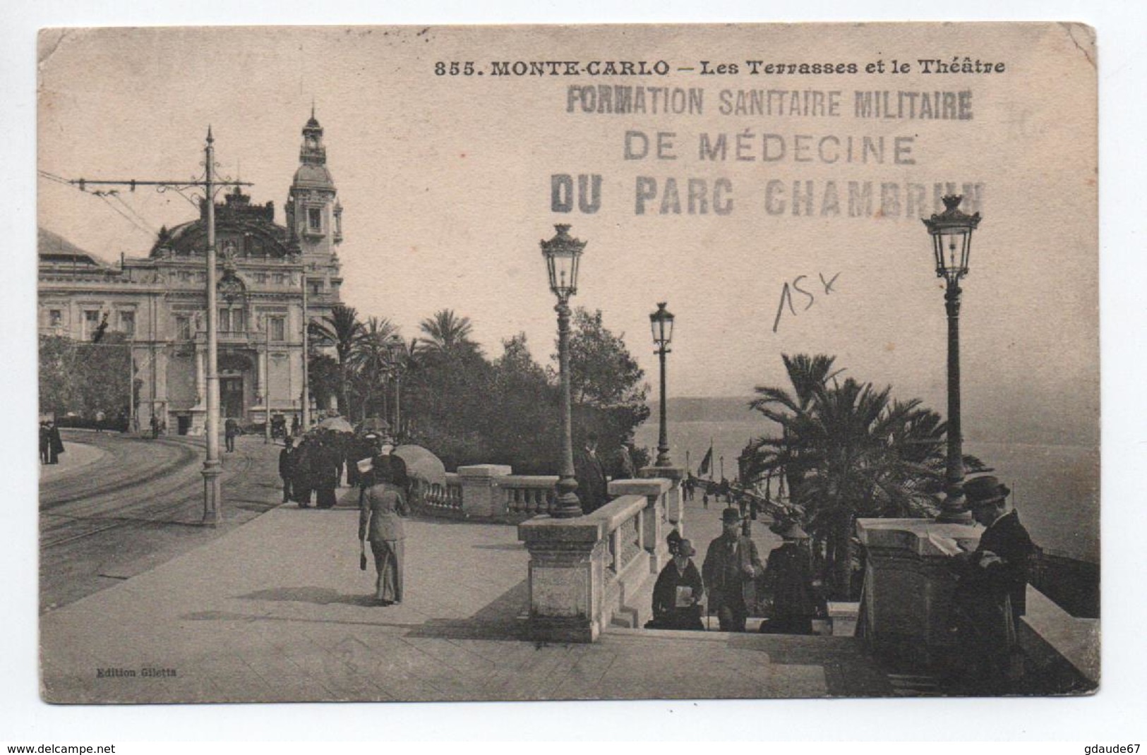 1915 - CP FM Avec CACHET FORMATION SANITAIRE MILITAIRE DE MEDECINEDU PARC CHAMBRUN à NICE (ALPES MARITIMES) - WW I