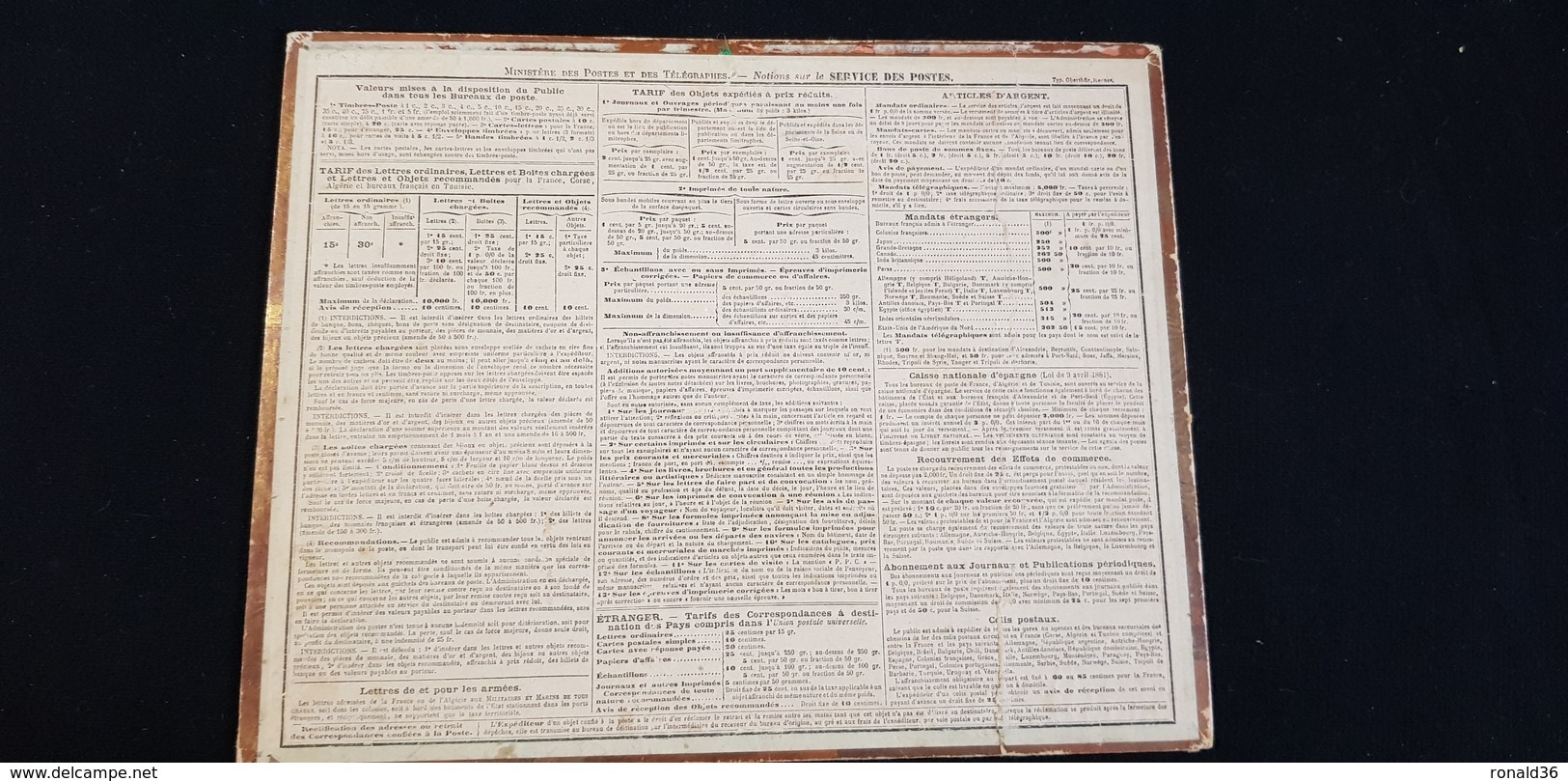 Grand CALENDRIER PTT ALMANACH 1887 Des Postes Et Télégraphes / Illustration ST PAUL SUR LE CHEMIN DE DAMAS Syrie - Big : ...-1900