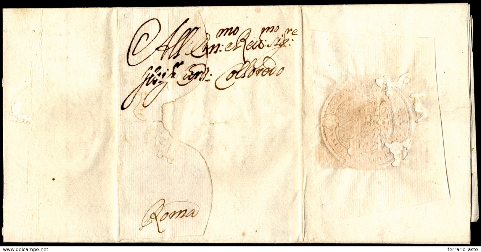 1702 - CARLOTTA DUCHESSA DI MODENA - Lettera Da Bologna 12/1702 A Roma, A Firma Autografa Della Duch... - Autres & Non Classés