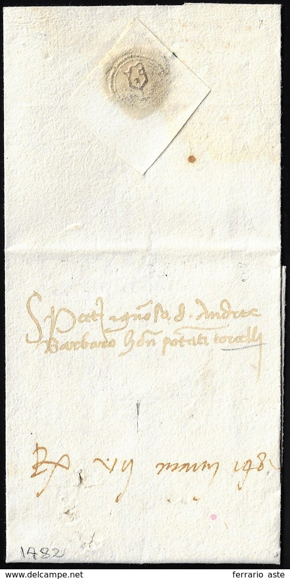 1482 - Lettera Completa Di Testo Da Venezia A Torcello, Con Sigillo A Secco Sulla Nizza Di Chiusura.... - 1. ...-1850 Prephilately