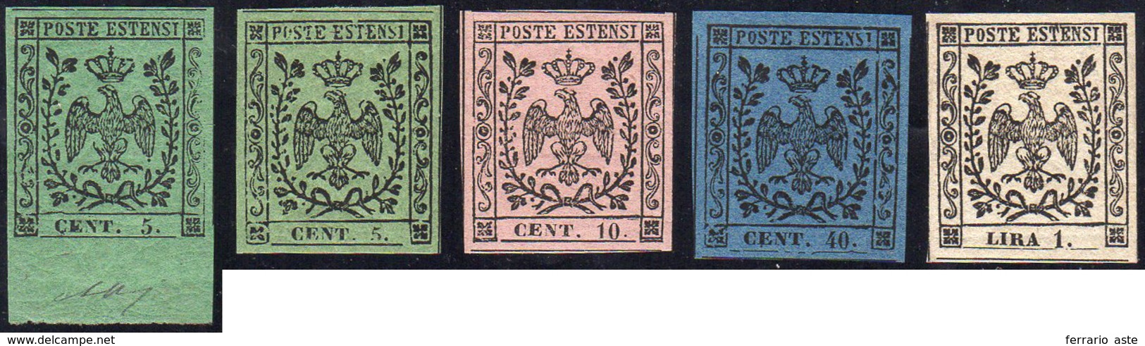 1852/55 - Seconda Emissione (7/11), Gomma Originale, Integra Per I N. 7 E 8, Perfetti. Molto Belli! ... - Modène