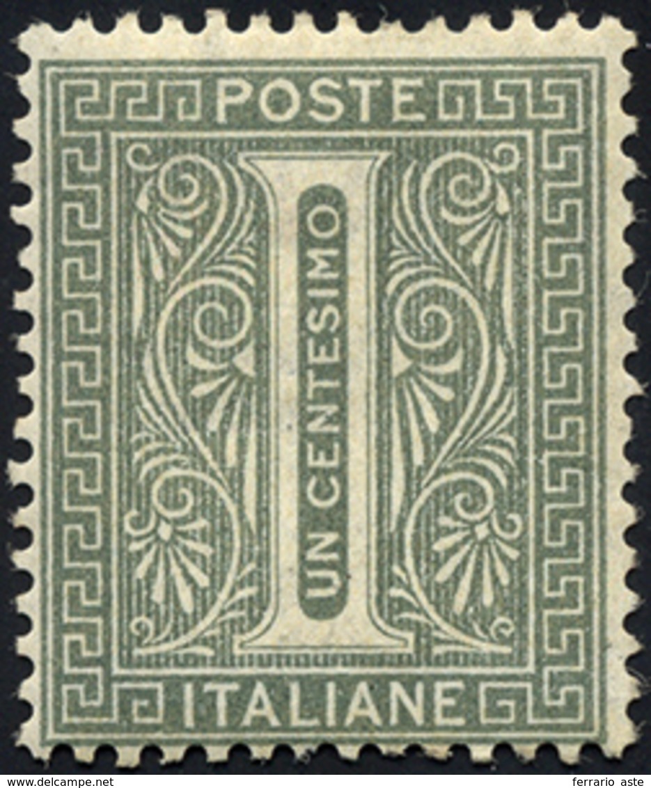 1863 - 1 Cent. Verde Grigio Chiaro, De La Rue, Tiratura Di Londra (L14), Gomma Originale, Perfetto, ... - Autres & Non Classés