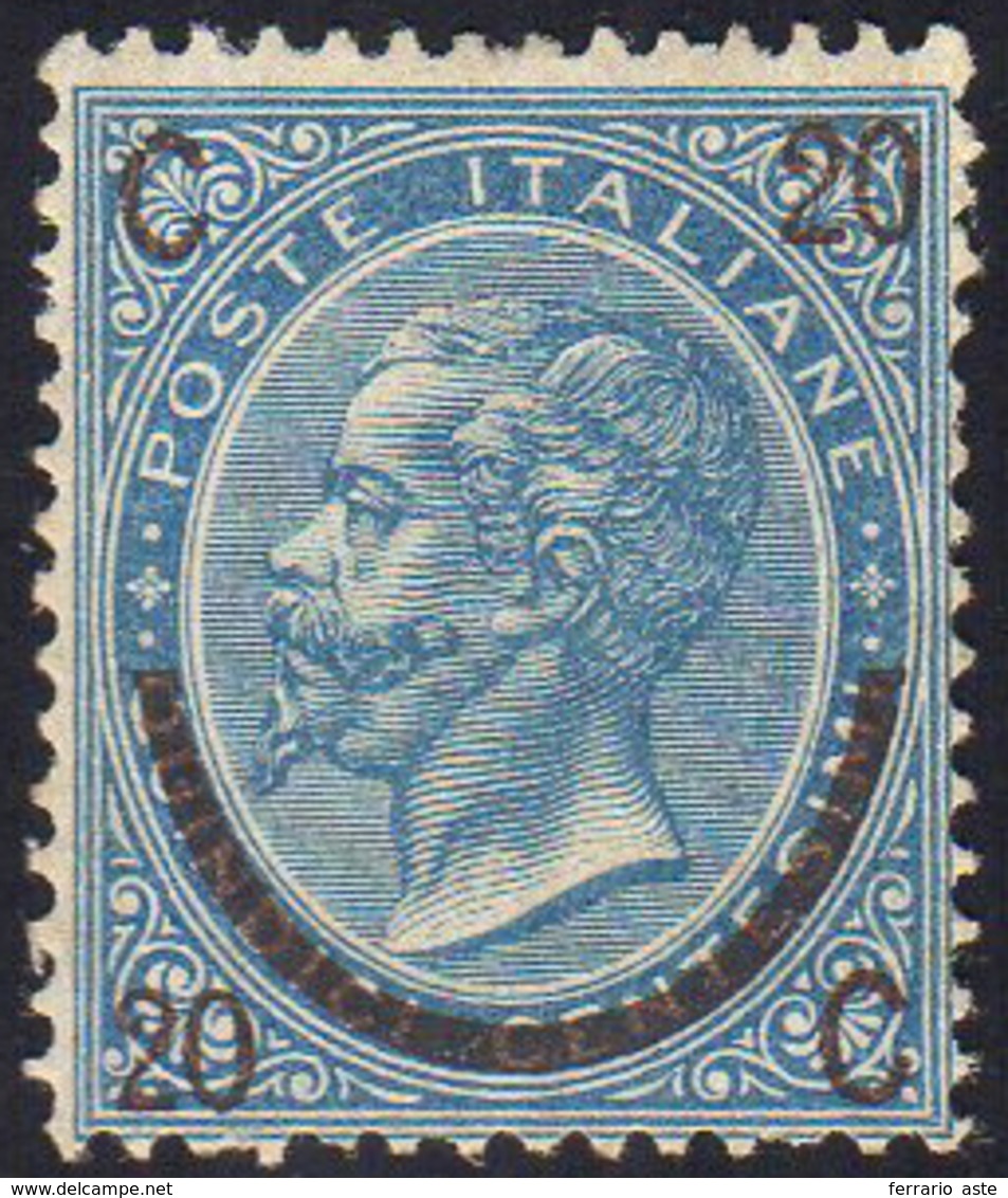 1865 - 20 Cent. Su 15 Cent. Ferro Di Cavallo, II Tipo (24), Discreta Centratura, Gomma Originale, Pe... - Autres & Non Classés