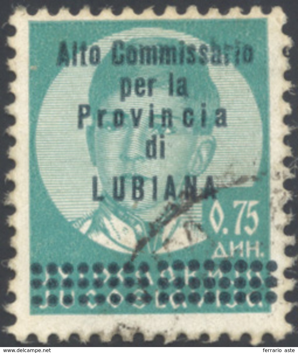 LUBIANA 1941 - 75 P. Verde, NON EMESSO (62), Perfetto, Usato. Si Conoscono Solo, Allo Stato Di Usato... - Autres & Non Classés