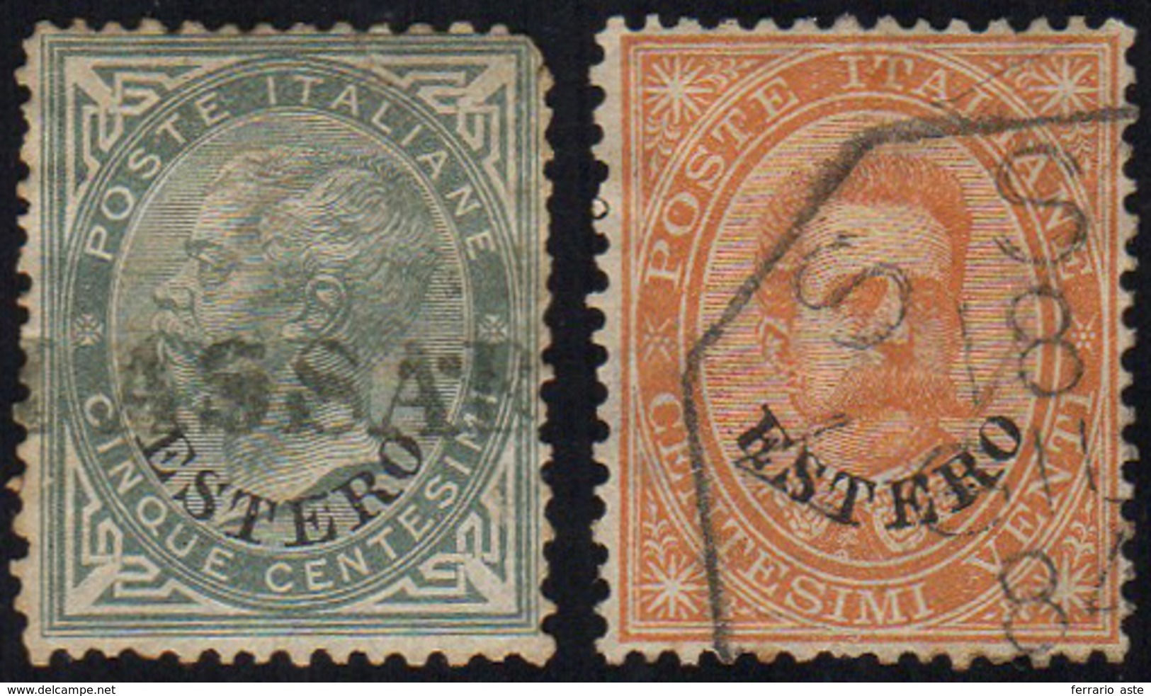 EMISSIONI GENERALI 1884/1893 - 5 Cent. De La Rue Soprastampato (3), Usato Con L'annullo Lineare "Bai... - Emissions Générales