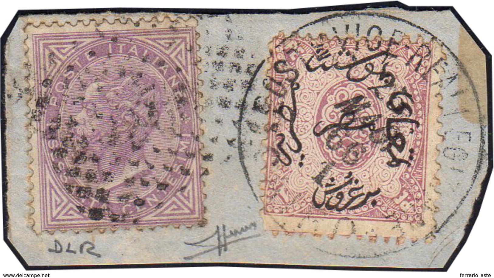 ALESSANDRIA D'EGITTO 1866 - 60 Cent. De La Rue, Tiratura Di Londra (L21), In Affrancatura Mista Con ... - Emissions Générales