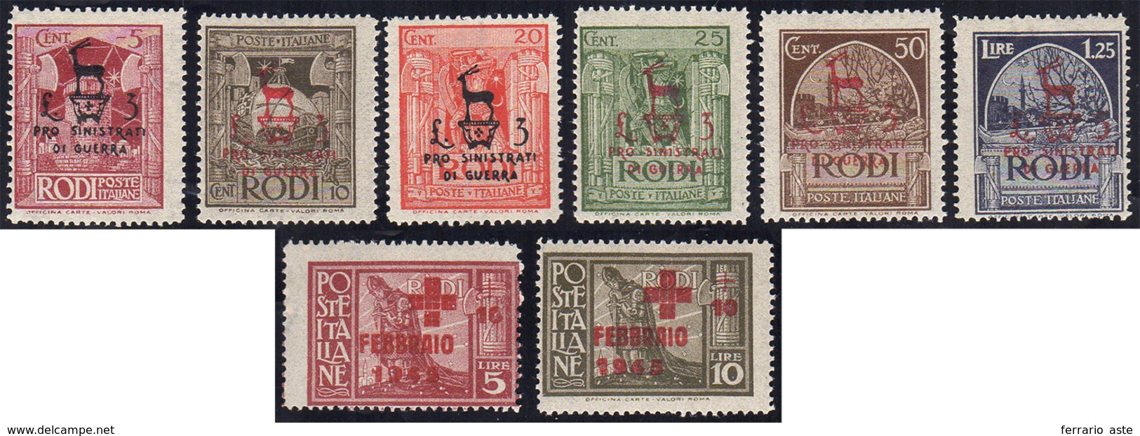 1944 - Pro Sinistrati Di Guerra E Croce Rossa (126/131,132/133), Gomma Integra, Perfetti.... - Egée