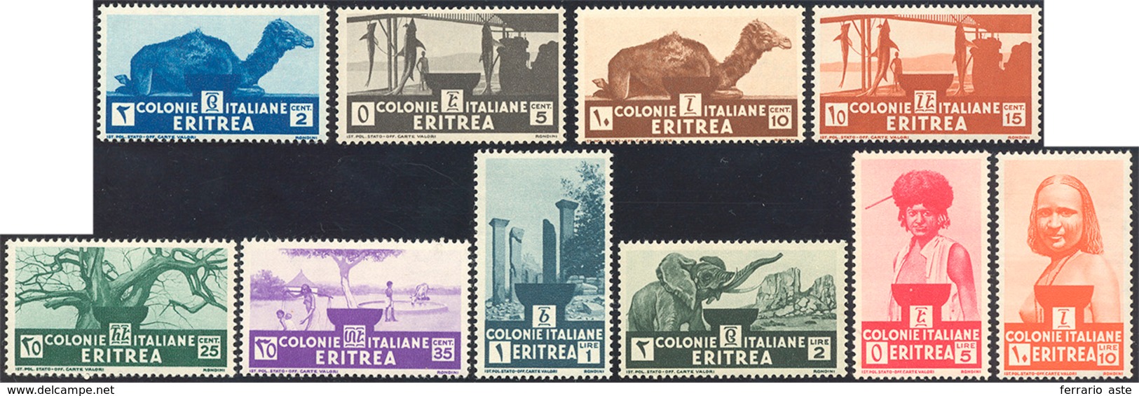 1933 - Soggetti Africani (203/212), Gomma Originale Integra, Perfetti.... - Erythrée