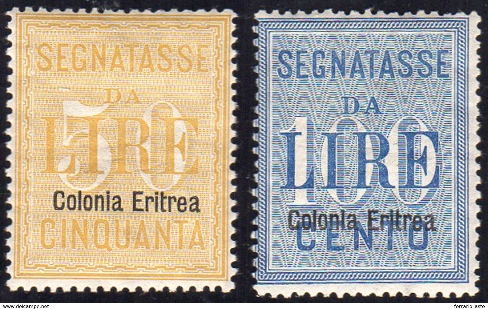 SEGNATASSE 1903 - 50 E 100 Lire (12/13), Gomma Originale, Perfetti.... - Erythrée