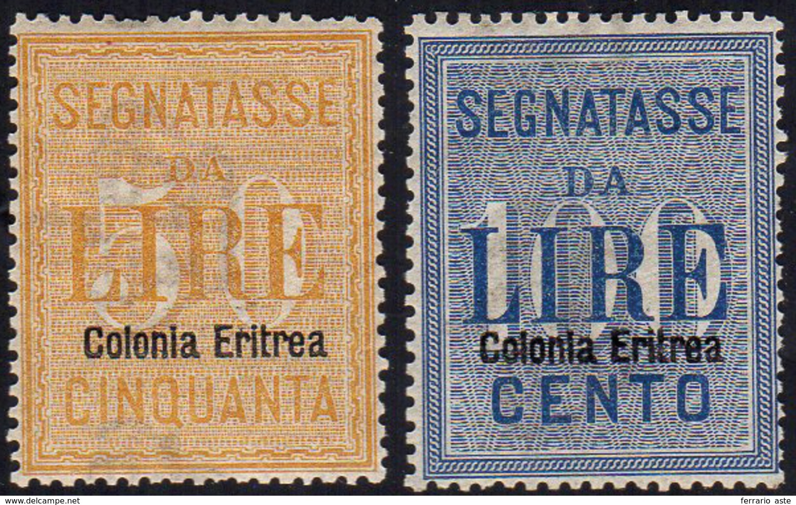 SEGNATASSE 1903 - Alti Valori Soprastampati (12/13), Gomma Originale, Perfetti.... - Erythrée