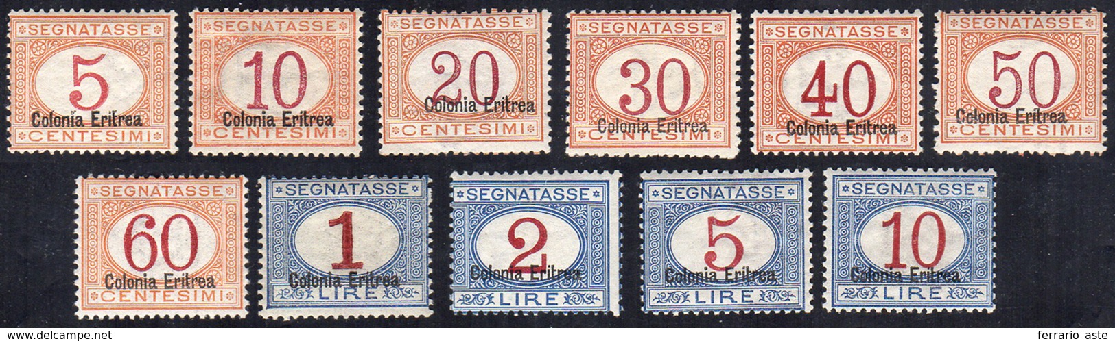 SEGNATASSE 1920/26 - Soprastampa In Basso (14/24), Serie Completa, Gomma Originale, Integra Per Il 2... - Erythrée