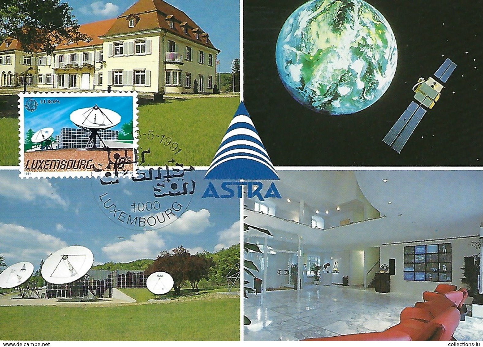 3.5.1991  -  Le Château De Betzdorf - Siège De La Société Européenne Des Satellites Et La Station De Contrôle De ASTRA - Cartes Maximum